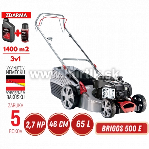 Kosačka benzínová Classic 4.62 SP-B Plus Edition, 3v1, s pohonom, B&S 500 E / 2,7HP