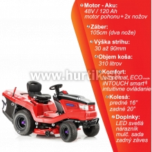 Aku Traktor trávny T 6200 Li-105.2 E PREMIUM, záber 105cm, Lithium-ion batéria 48V, 120 Ah - do 12000m2