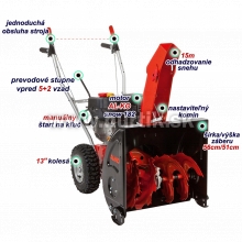 Fréza snehová benzínová SnowLine 560 II, záber (výška) 51cm x (šírka) 56cm, s pohonom, AL-KO Snow 182 / 5,4HP