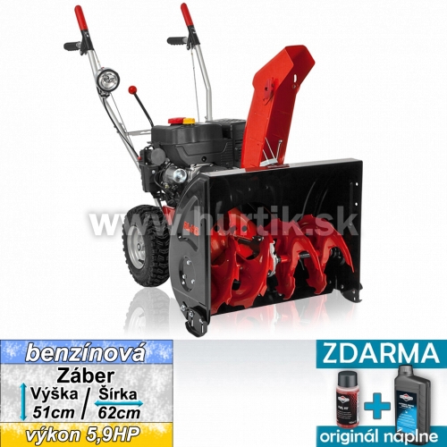 Fréza snehová benzínová SnowLine 620 E II, záber (výška) 51cm x (šírka) 62cm, s pohonom, AL-KO Snow 212 / 5,9HP