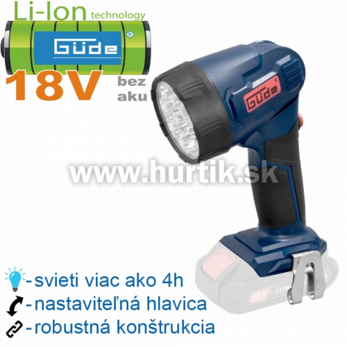 Aku lampa LED L 18-0 [18V, bez aku, nabíjačky, krabica]
