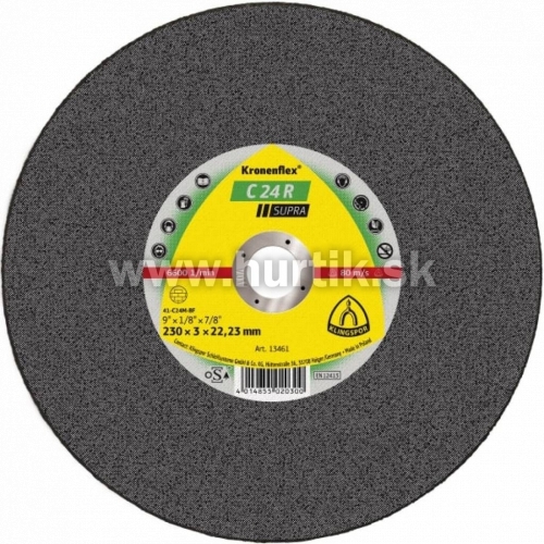 Kotúč rezný 230x3,0x22,2 / C 24 R SUPRA (kameň, betón, liatina)