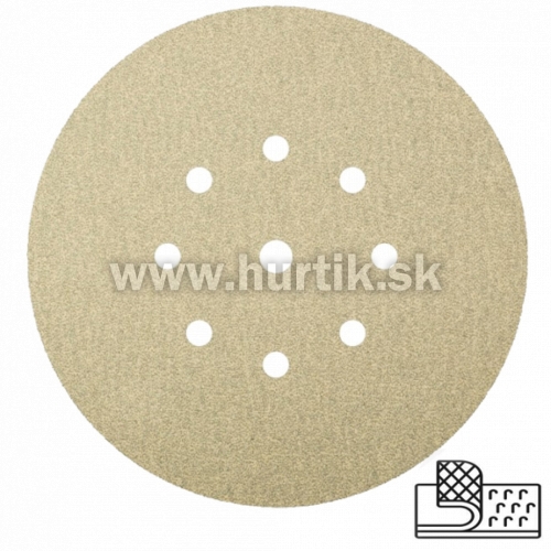 Výsek kruhový Suchý Zips 150 mm, K180 / PS 33 BK GLS1/8 dier (farba, lak, tmel, drevo, plasty)