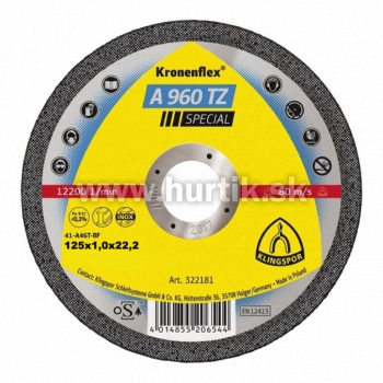 Kotúč rezný 125x1,0x22,2 / A 960 TZ SPECIAL (oceľ, nerez)