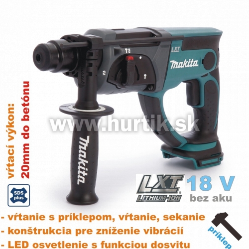 Aku kladivo kombinované DHR202Z / SDS+ / LTX [18V, bez aku, nabíjačky, krabica]