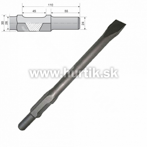 Sekáč upnutie 30mm, plochý 32 x 400 mm (pre HM1304, HM1400, HM1307C, HM1317C)