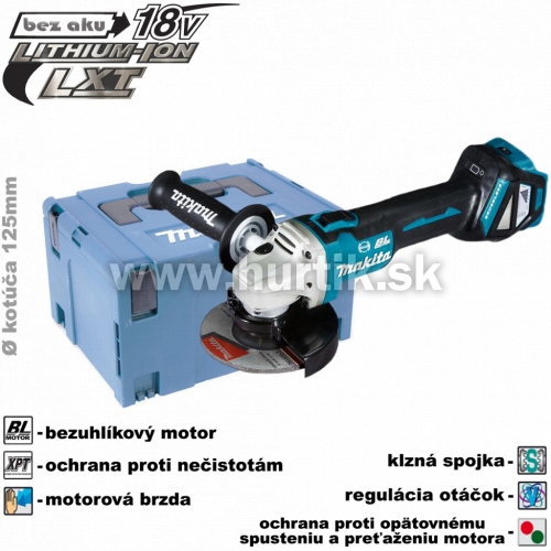 Aku brúska uhlová DGA513ZJ / LXT [18V, bez aku, nabíjačky, kufor]