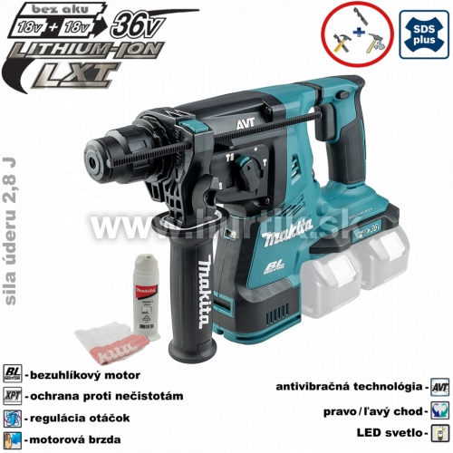 Aku kladivo kombinované DHR280Z / LXT [2x18V, bez aku, nabíjačky, krabica]