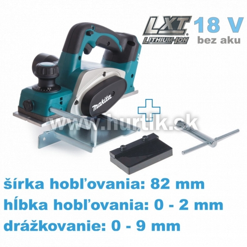 Aku hoblík DKP180Z / LXT [18V, bez aku, nabíjačky, krabica]