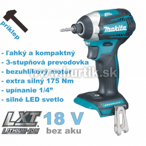 Aku rázový uťahovač DTD154Z / LXT [18V, bez aku, nabíjačky, krabica]