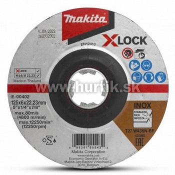 Kotúč rezný 125 X-LOCK (oceľ, nerez, hliník)