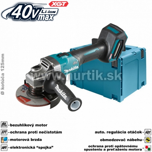 Aku brúska uhlová GA005GZ01 / XGT [40V, bez aku, nabíjačky, kufor]