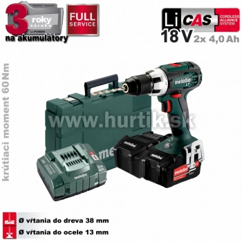 Aku skrutkovač BS 18 LT [18V, 2x aku 4,0Ah, nabíjačka, kufor]