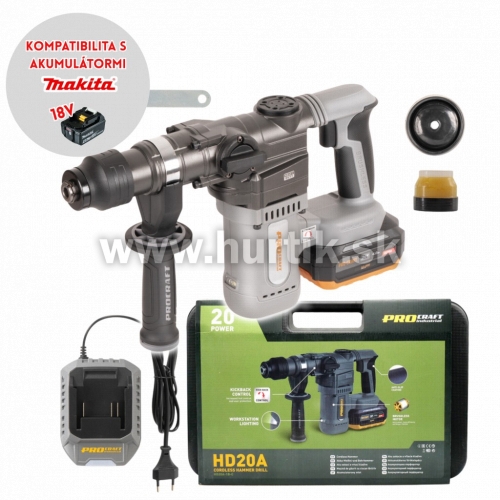 Aku kladivo kombinované HD20A [20V, 1x aku 4,0Ah, nabíjačka, kufor]