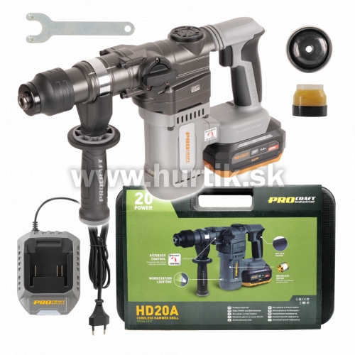 Aku kladivo vŕtacie HD20A / 20V, 1x Aku 4Ah, nabíjačka, kufor/