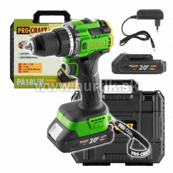 Aku skrutkovač PA18LiH / 20V, 1x Aku 2,0Ah, nabíjačka, kufor/