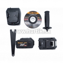 Aku brúska PGA20 / 20V, 2x Aku 4Ah, nabíjačka, kufor/