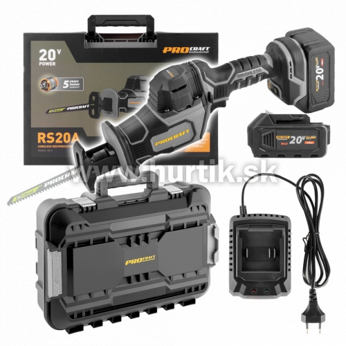 Aku píla chvostová RS20A-1B-C [20V, 1x aku 4,0Ah, nabíjačka, kufor]