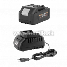 Aku brúska uhlová PGA22 [20V, 1x aku 4,0Ah, nabíjačka, kufor] + set príslušenstva