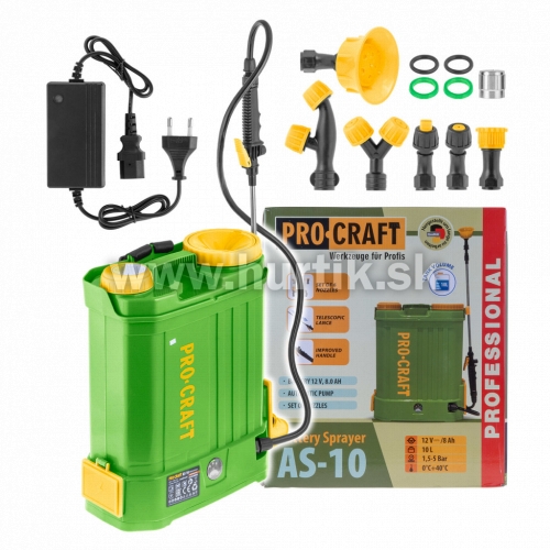 Aku postrekovač AS-10 [12V, 1x aku 8,0Ah, nabíjačka, krabica]