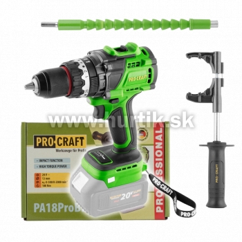 Aku skrutkovač príklepový PA18ProBL-BB [20V, bez aku, nabíjačky, krabica]