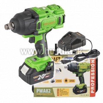 Aku rázový uťahovač PWA82-1b-c / 20V, 1x Aku 4Ah, nabíjačka, kufor/