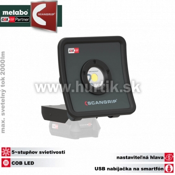Aku lampa LED NOVA 2 CAS (+ 230V) / 2000 lm [18V CAS systém, bez aku, nabíjačky, krabica]