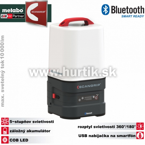 Aku lampa LED AREA 10 CAS 360° (+ 230V)  / 10000 lm [18V CAS systém, bez aku, nabíjačky, krabica]