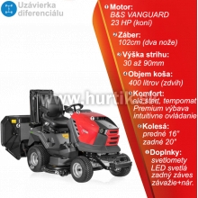 _Traktor trávny STARJET Exclusive UJ 102-23 P6_4WD + UZÁVIERKA + ZDVIH KOŠA, záber 102cm, B&S VANGUARD / 23HP - 2 valec