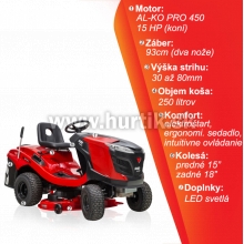 Traktor trávny T 15-93.3 HD-A Comfort PRO, záber 93cm, AL-KO PRO 450 / 15HP - 1 valec