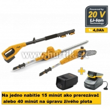 Aku výškový prerezávač + plotostrih SMT 100e Kit [20V, 1x aku 4,0Ah, nabíjačka, krabica]