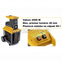 Drvič záhradného odpadu BIOSILENT 2500, 2500 W, 40mm