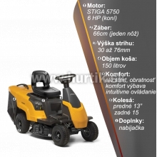 Traktor trávny COMBI 166 ST (1066 HQ), záber 66cm, STIGA 5750 / 6HP - 1 valec