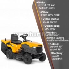 Traktor trávny ESTATE 384 (2084 H), záber 84cm, STIGA ST 450 / 12,6HP - 1 valec