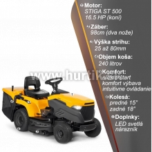 Traktor trávny ESTATE 598 (3098 H), záber 98cm, STIGA ST 500 / 16,5HP - 1 valec