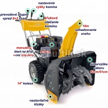 Fréza snehová benzínová Snow ST 4262 P záber (výška) 51cm x (šírka) 62cm, s pohonom, STIGA SM 70 / 5,9HP
