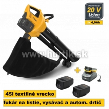 Aku fukár/vysávač lístia VS 100e Kit [20V, 2x aku 4,0Ah, nabíjačka, krabica]