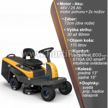 Aku Traktor trávny Swift 372e, záber 72cm, Lithium-ion batéria 48V, 40 Ah - do 2000m2